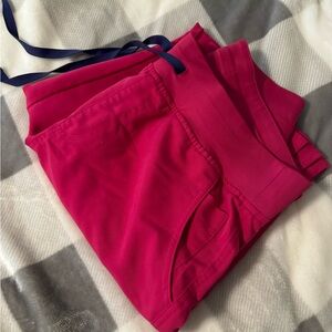 EUC Figs Yola high waisted scrub pants HOT PINK